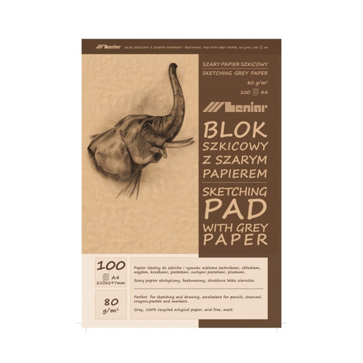 Blok papierov Leniar Slon - A2 - 80g, 50 listov