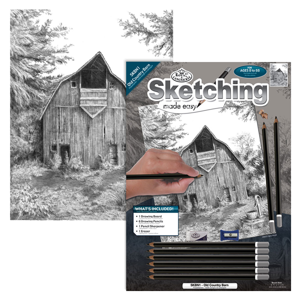 Kreatívna sada na skicovanie - Stará stodola na vidieku