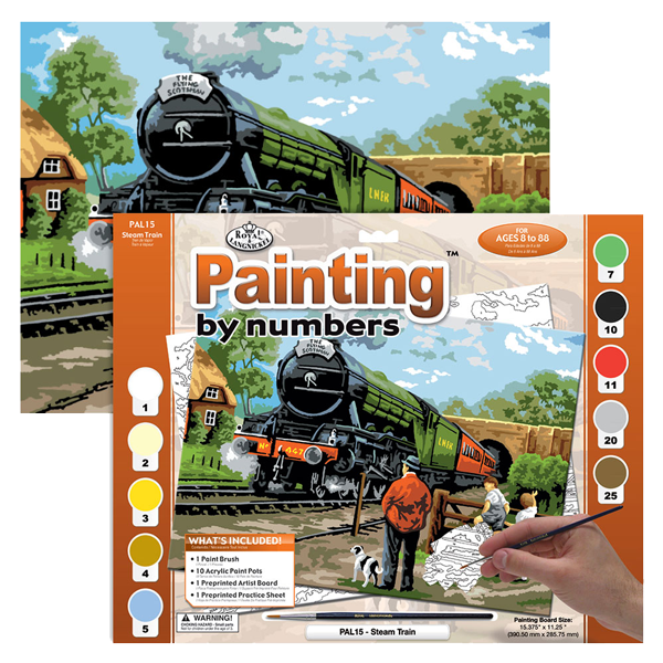 Maľovanie podľa čísiel formát A3 - Parný vlak