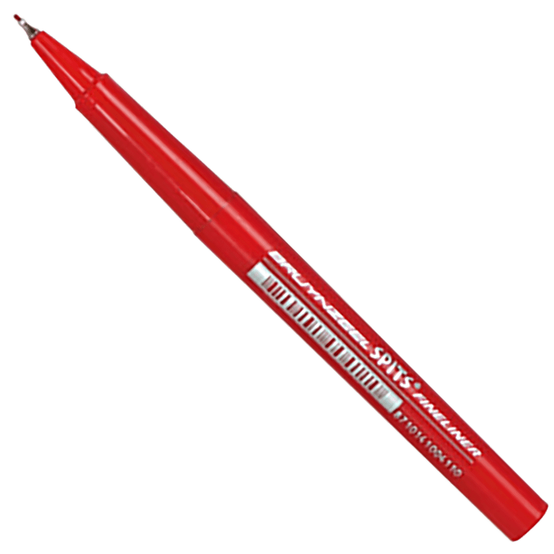 Bruynzeel SPITS fineliner mikrofixa - červená