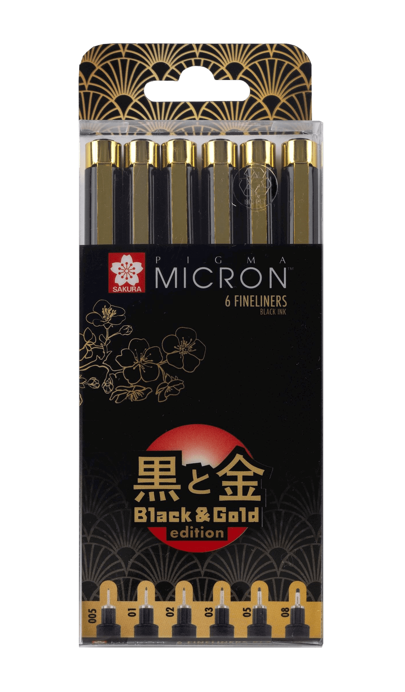 Sakura Pigma Micron Black & Gold - 6 kusov