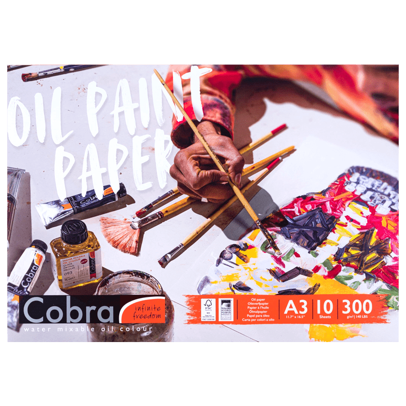 Blok papierov pre olejové farby Cobra - A3 300g, 10 listov