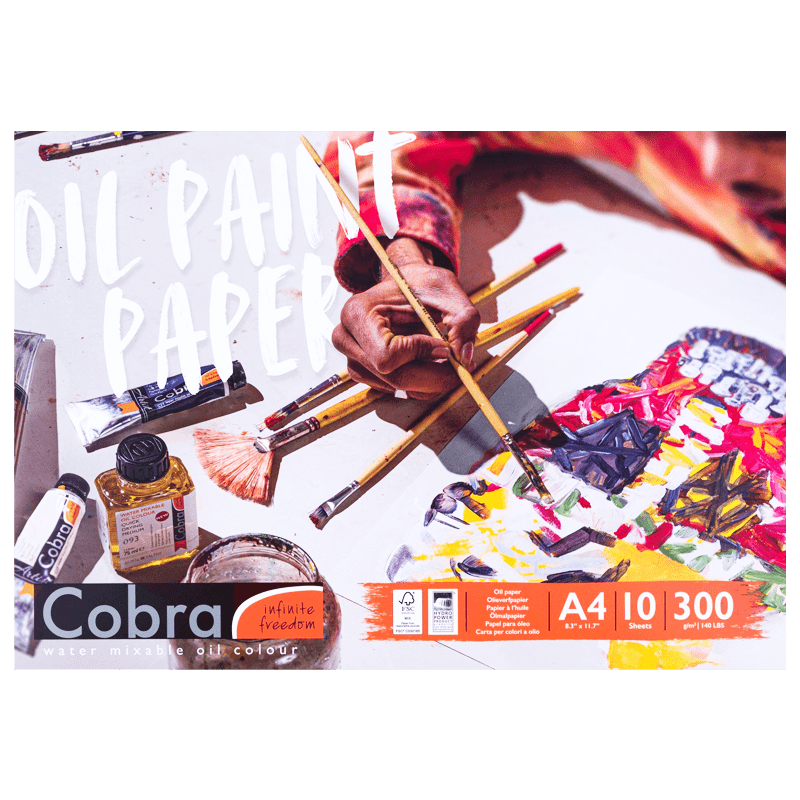 Blok papierov pre olejové farby Cobra - A4 300g, 10 listov