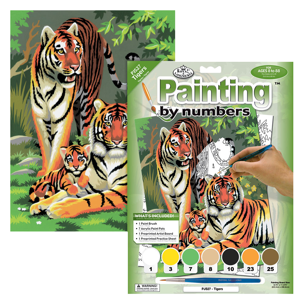 Maľovanie podľa čísiel A4 - Tigre