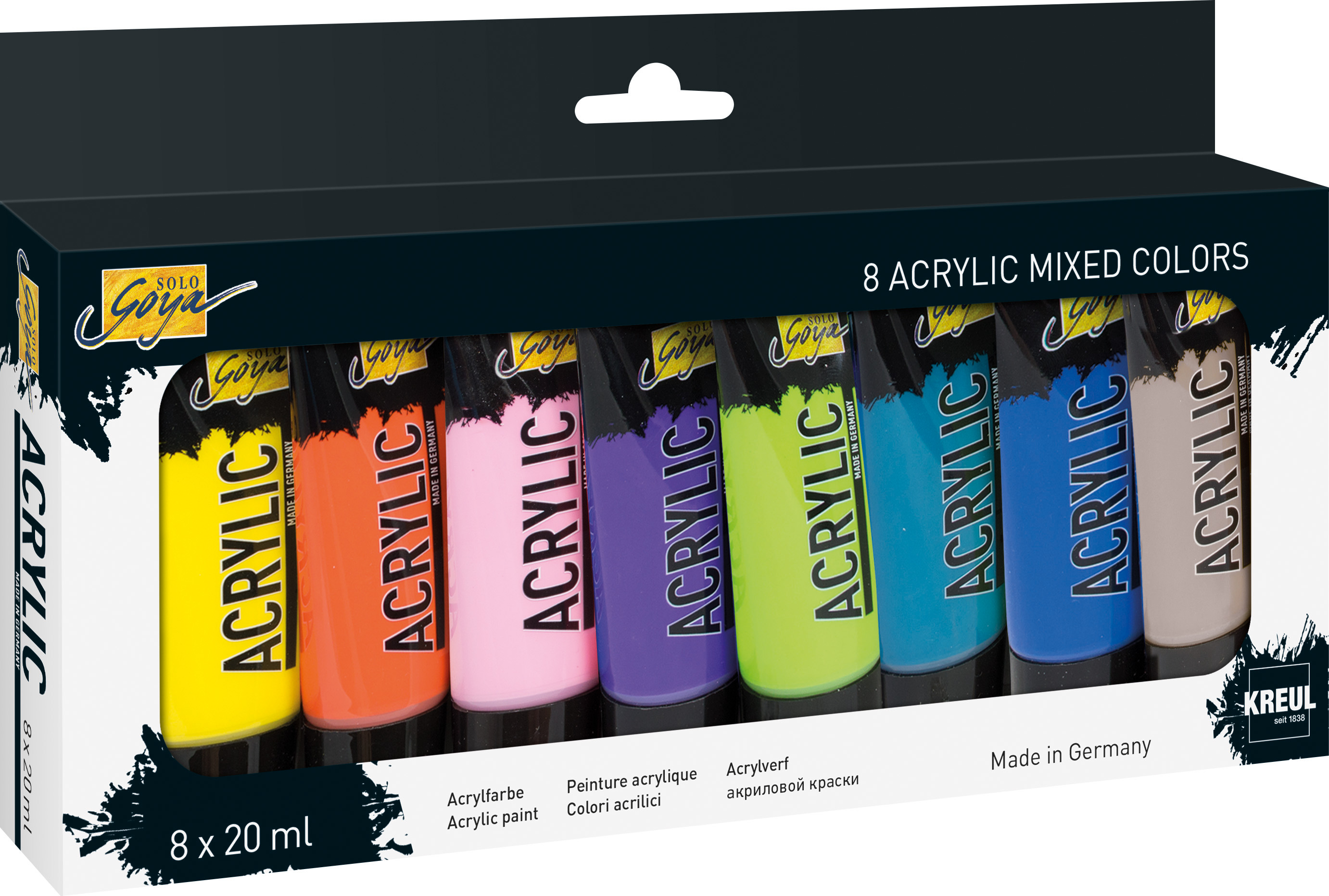 KREUL Sada akrylových farieb SOLO GOYA 8 x 20 ml - MIXED COLORS