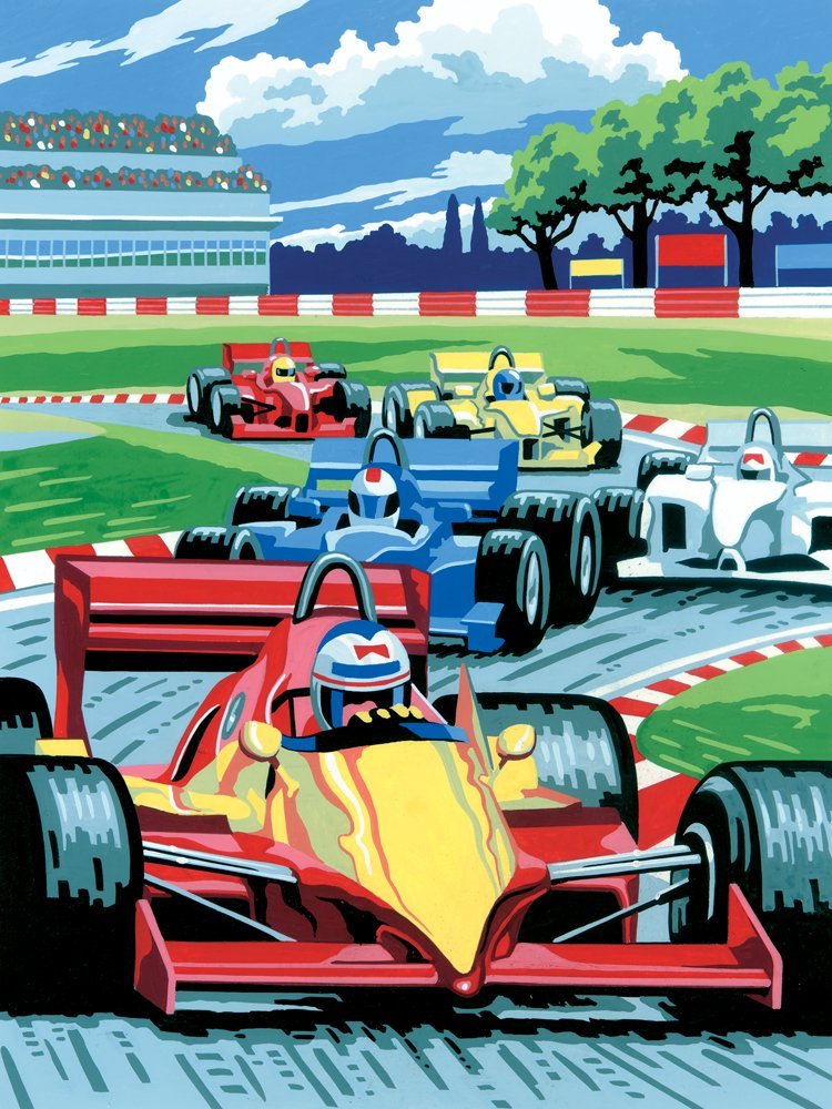 Maľovanie podľa čísiel A4- Formula 1