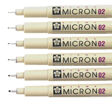 Technické pero SAKURA Pigma Micron® 02 - 0,3 mm čierne