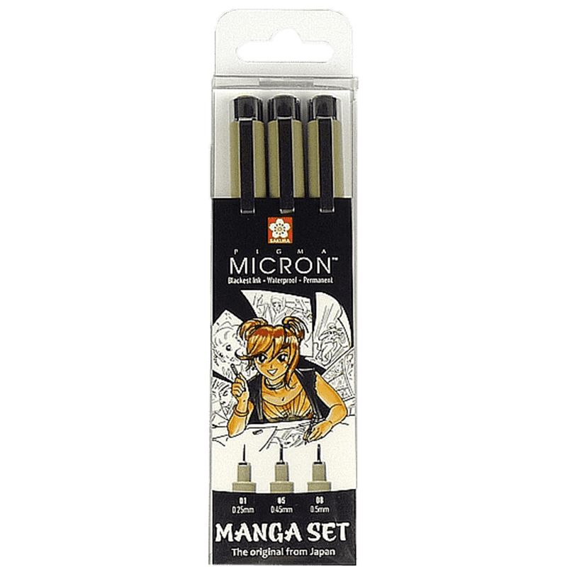 Manga Pigma® Micron perá - set 3 ks