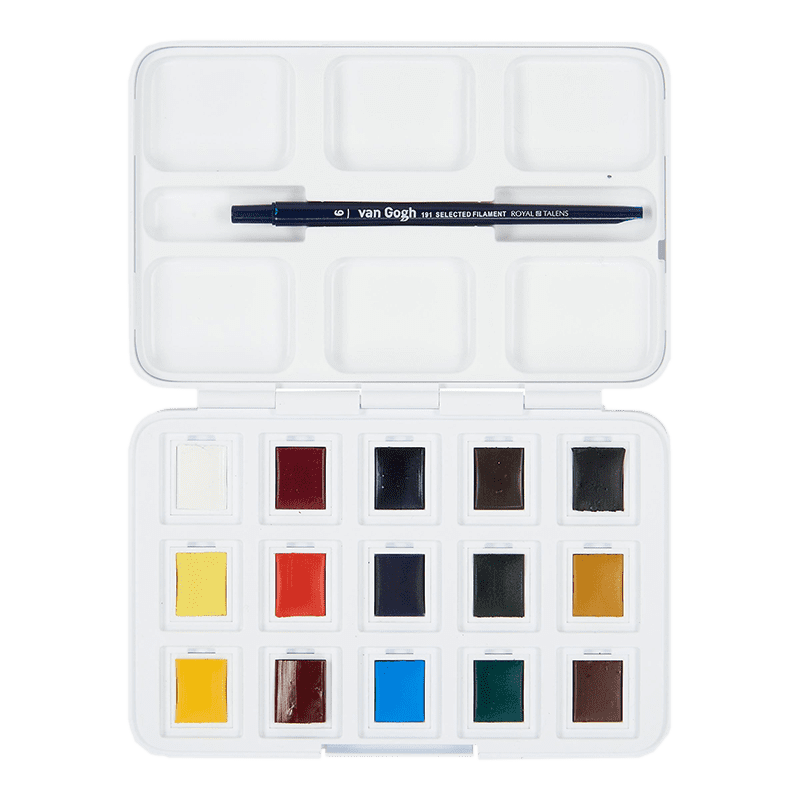 Akvarelové farby Van Gogh - Pocket box 12 kalíškov + 3ZDARMA
