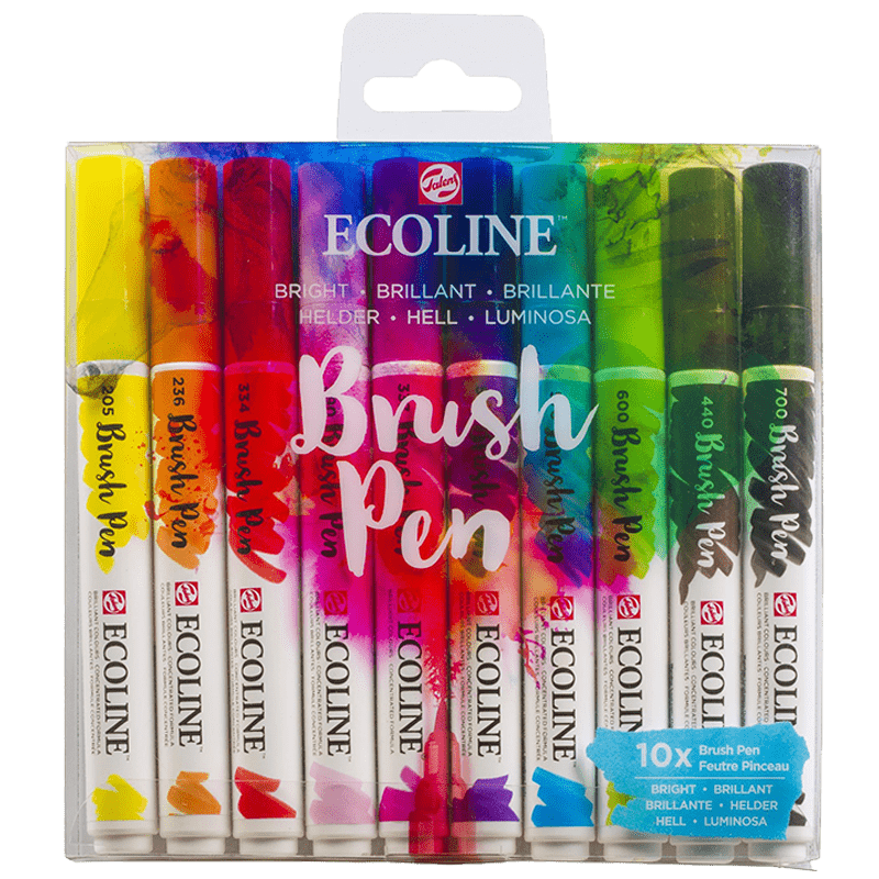 Akvarelové perá Ecoline - sada 10 ks - Bright