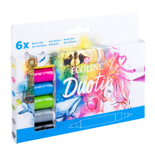 Ecoline Duotip markery Basic set | 6 farieb