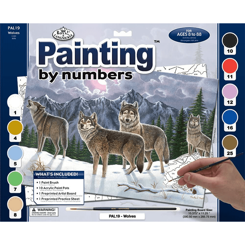 Maľovanie podľa čísiel formát A3 - Vlci