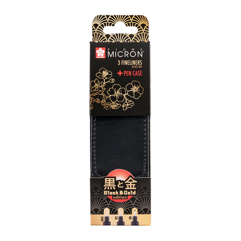 Sakura sada Pigma Micron Black & Gold Limited Edition 3ks + puzdro