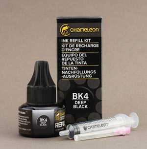 CHAMELEON Náplň pre markery 25ml Deep black BK4