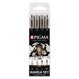 Manga Pigma® Micron sépiové perá - set 4 ks